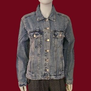 VTG POLAGRAM Embroidered Denim Western Grunge Festival Jacket